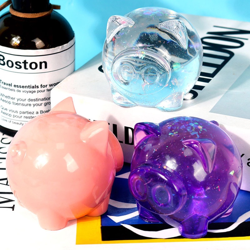 Khuôn silicon làm móc khóa thủ công hình chú heo dễ thương