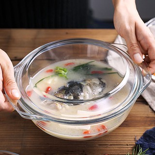 Nồi Thủy Tinh Chịu Nhiệt Có Nắp Đậy Dùng Cho Lò Vi Sóng
