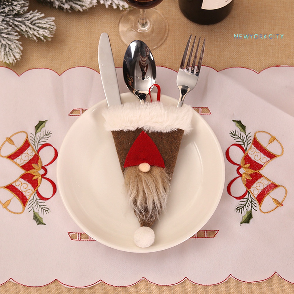 Giá Đỡ Muỗng Nĩa Bằng Bạc Phong Cách Giáng Sinh