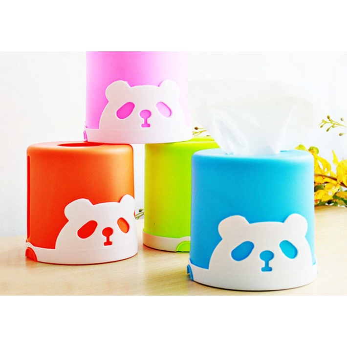 Hộp Đựng Khăn Giấy Mini Họa Tiết Gấu Panda Ngộ Ngĩnh