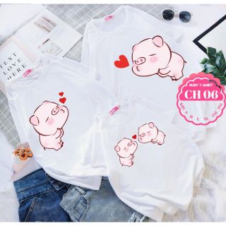 3. ÁO THUN GIA ĐÌNH hình HEO (Nhiều mẫu lựa chọn)(Đủ size cho Nam/Nữ/em bé)