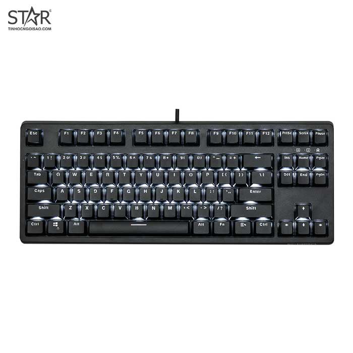 Bàn Phím Cơ EDra EK387 Gateron TKL Brown Switch (Đen)