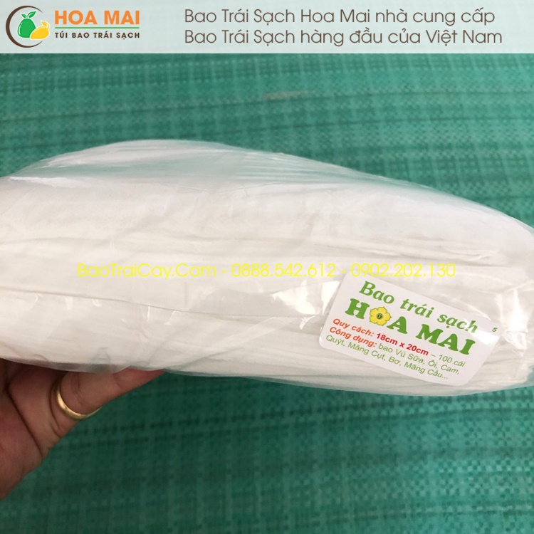 Túi bao Vú Sữa Hoa Mai 18x20  chống sâu ruồi vàng đục quả bao trái sạch giá rẻ - hàng chính hãng
