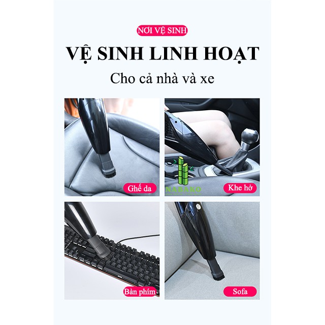 [HÚT CỰC MẠNH] Máy Hút Bụi Cầm Tay Mini Không Dây và Có Dây Cho Ô Tô và Gia Đình M01 - Automatik | BigBuy360 - bigbuy360.vn