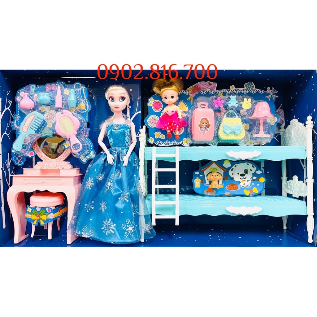 Đồ chơi ngôi nhà búp bê phòng ngủ búp bê Elsa 349 - 763