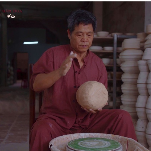Hũ sứ có nắp hình cá Gấm Hoa, hũ gốm sứ đựng mứt kẹo