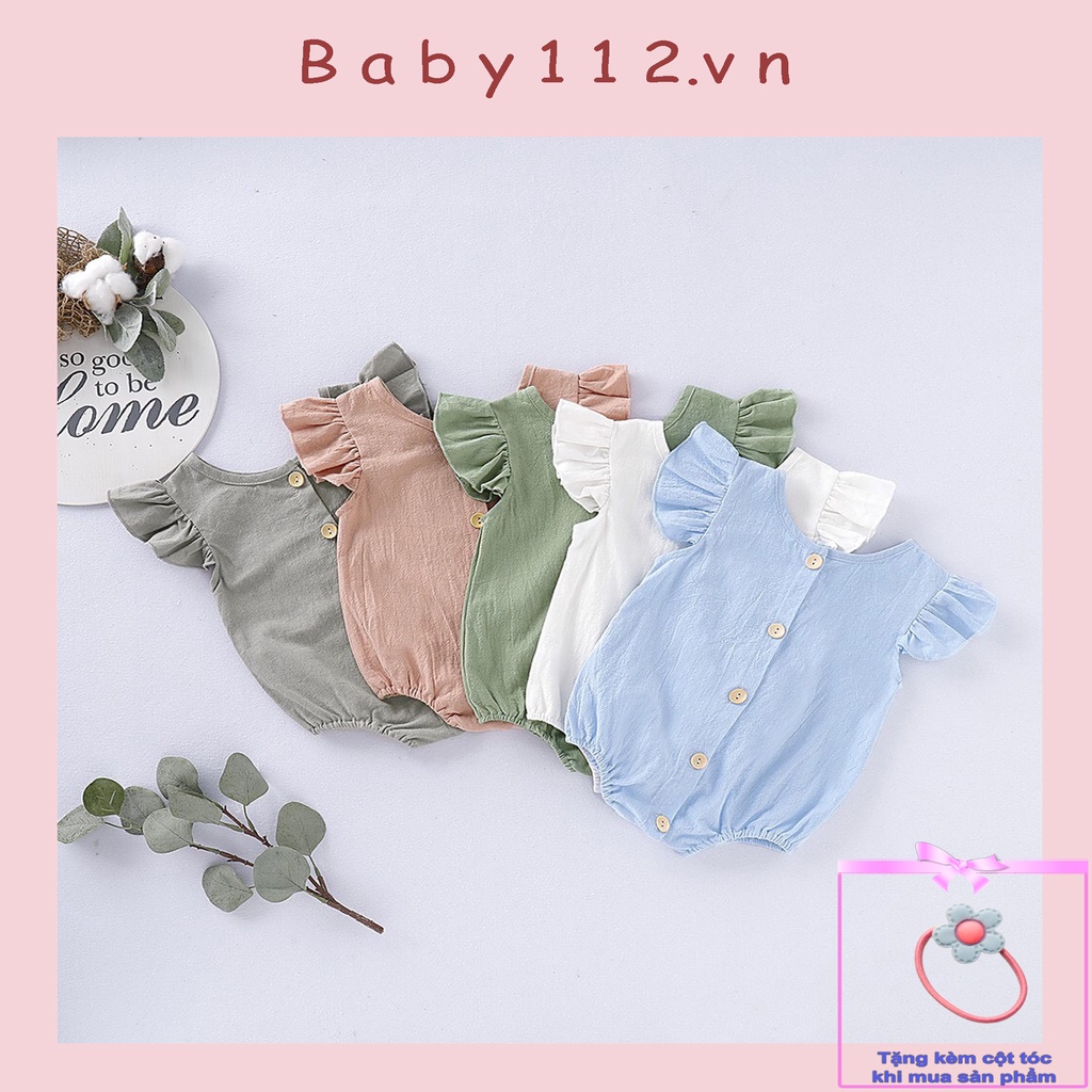 Áo liền quần Baby họa tiết hoa phong cách mùa hè cho bé gái từ 6 tháng đến 2 tuổi