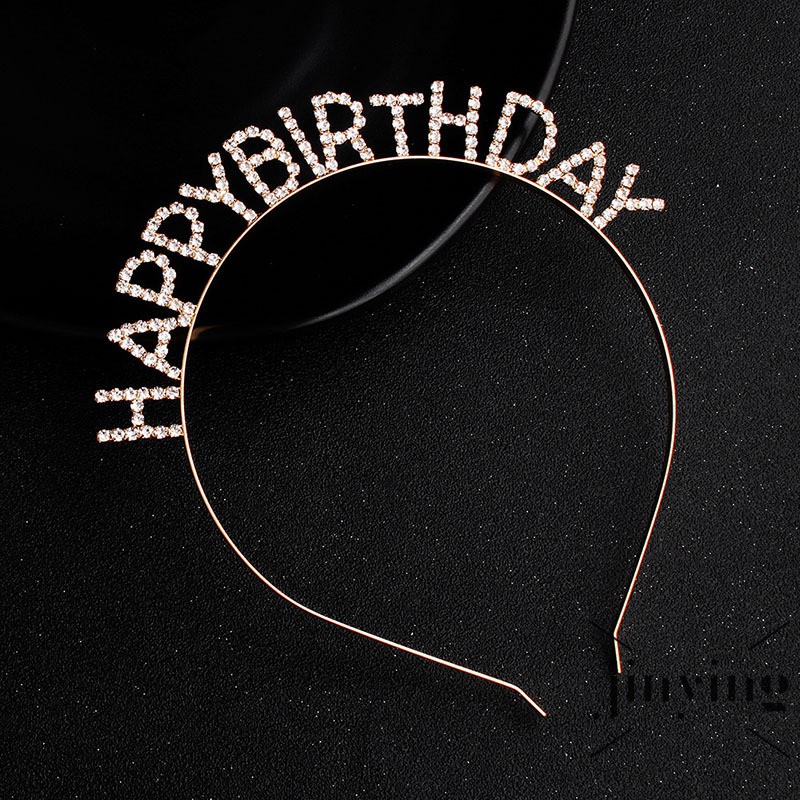 GETNOIVAS ❤S Wind Children's Crown Headdress Princess Girl Crown Headband Cute Letter Crown Crystal Birthday P