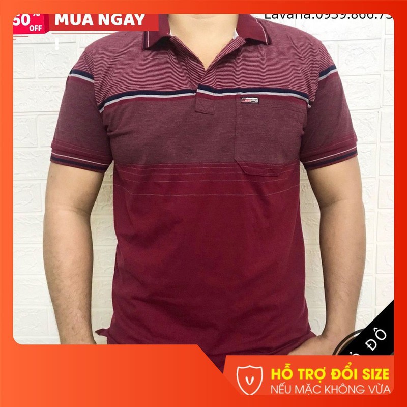 ÁO Phông Cổ Bẻ Có Túi Trung Niên BIG SIZE 90KG l Áo Phông Nam Chất Liệu Co Giãn Thấm Hút Mồ Hôi, Mặc Vô Cùng Thoải Mái
