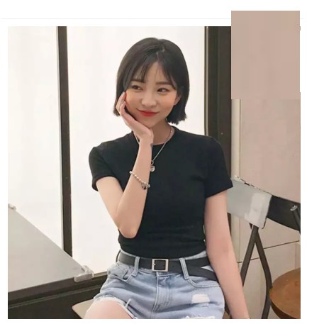 Áo thun croptop tay ngắn trơn (tặng thước dây và bịt mắt)