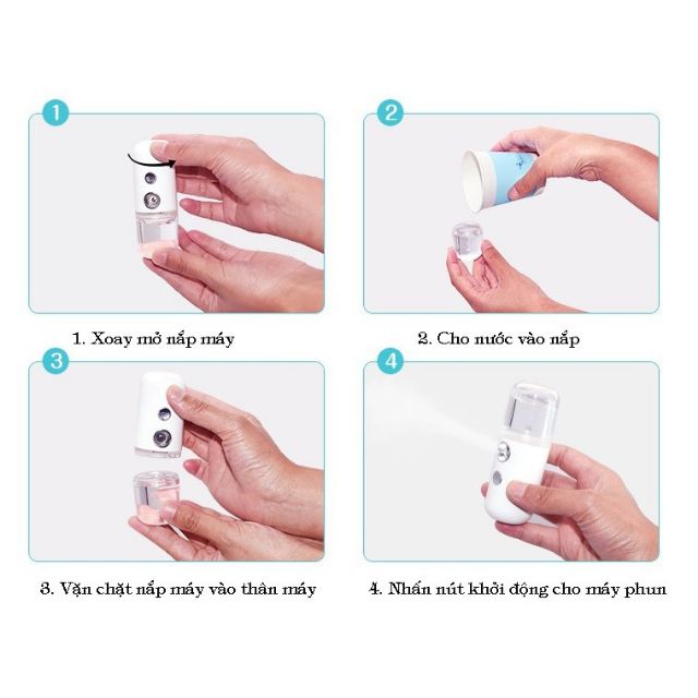 Máy xịt khoáng nano mini cầm tay cấp ẩm dưỡng da