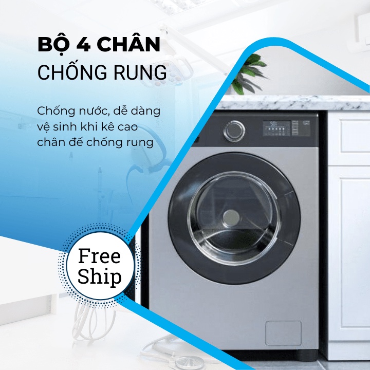 Bộ 4 miếng đệm cao su chống rung máy giặt Proki mẫu mới 2022, Đế chống rung lắc máy giặt , tủ lạnh làm giảm tiếng ồn