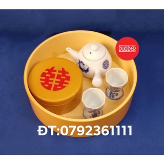 KHAY TRẦU RƯỢU KÈM KHĂN PHỦ