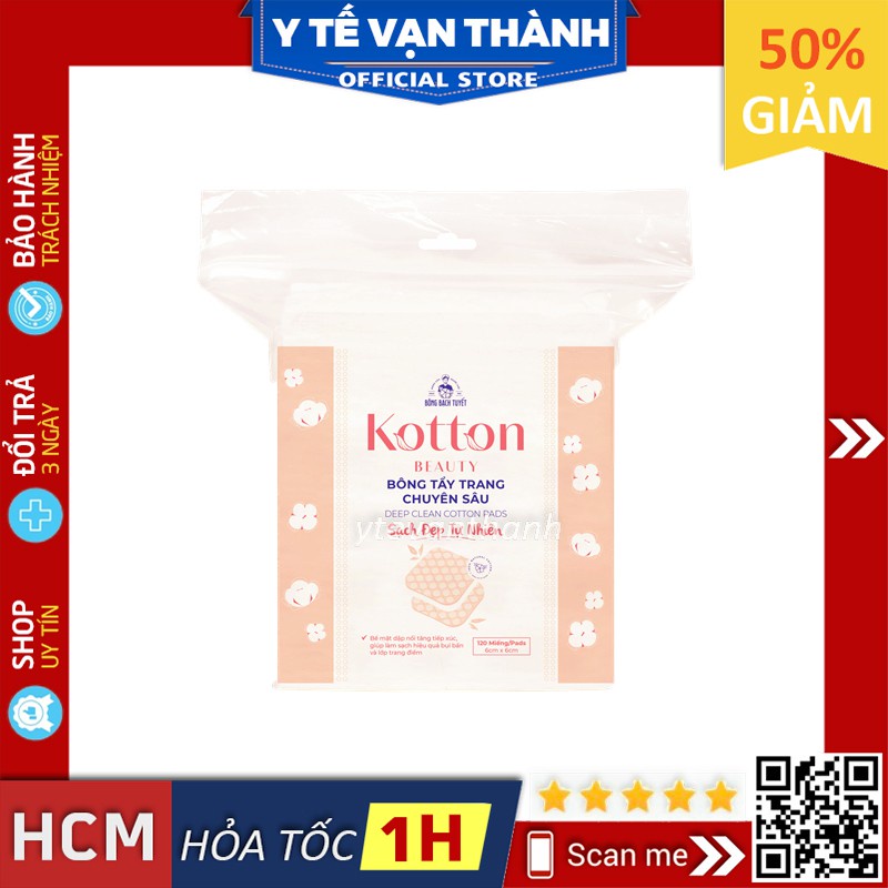 ✅ Bông Tẩy Trang- Bông Bạch Tuyết Kotton Beauty (Có Hạt Massage) -VT0438 | Y Tế Vạn Thành