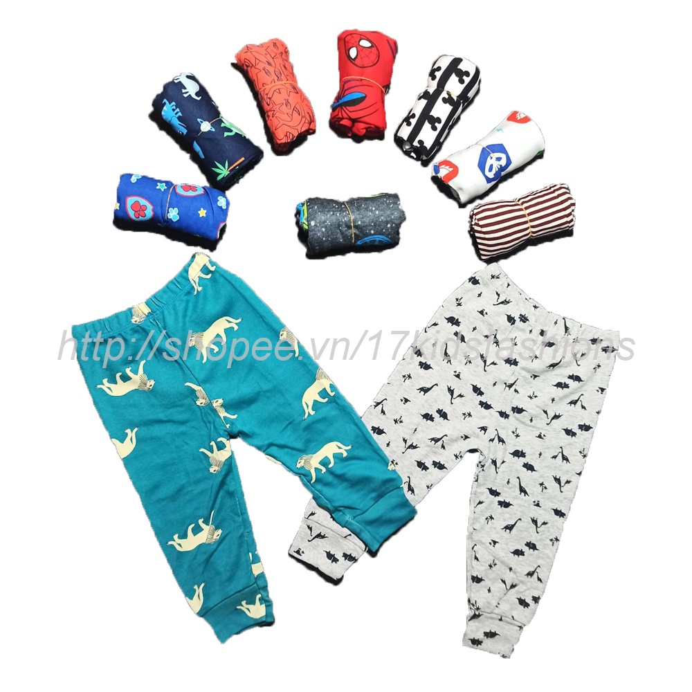 [COMBO 5-10 CHIẾC] Quần Dài Cho Bé, Quần Chục Dài Cotton Chất Đẹp Cho Bé Trai Bé Gái Từ 7 - 17Kg KIDS21007