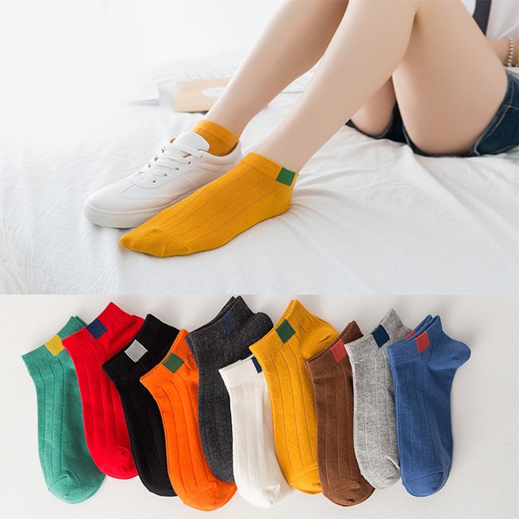 Set 10 Đôi Tất Cổ Ngắn Vintage Kháng Khuẩn ( Nhiều Màu )