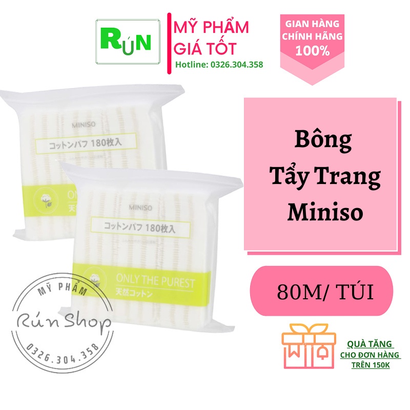 Bông Tẩy Trang Miniso Nhật Bản Túi Zip_Bông tấy 'Quốc Dân' của các tín đồ làm đẹp