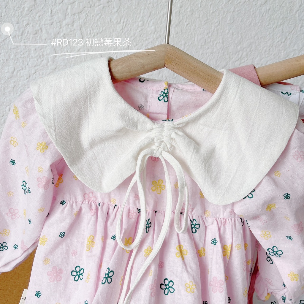 Váy thu dài tay chất thô mỏng cổ dây rút cho bé giá 1-5 tuổi (Mã V260)