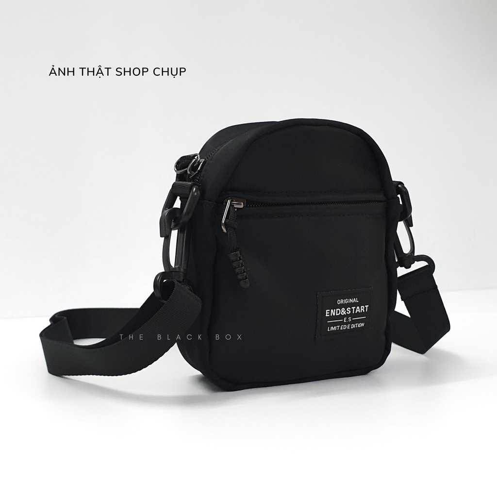 Túi Đeo Chéo Mini Unisex Nam Nữ Basic Messenger Mini Bag Nhỏ Gọn Tiện Dụng Đeo Vai Đi Chơi S001 Freeship - The Black Box