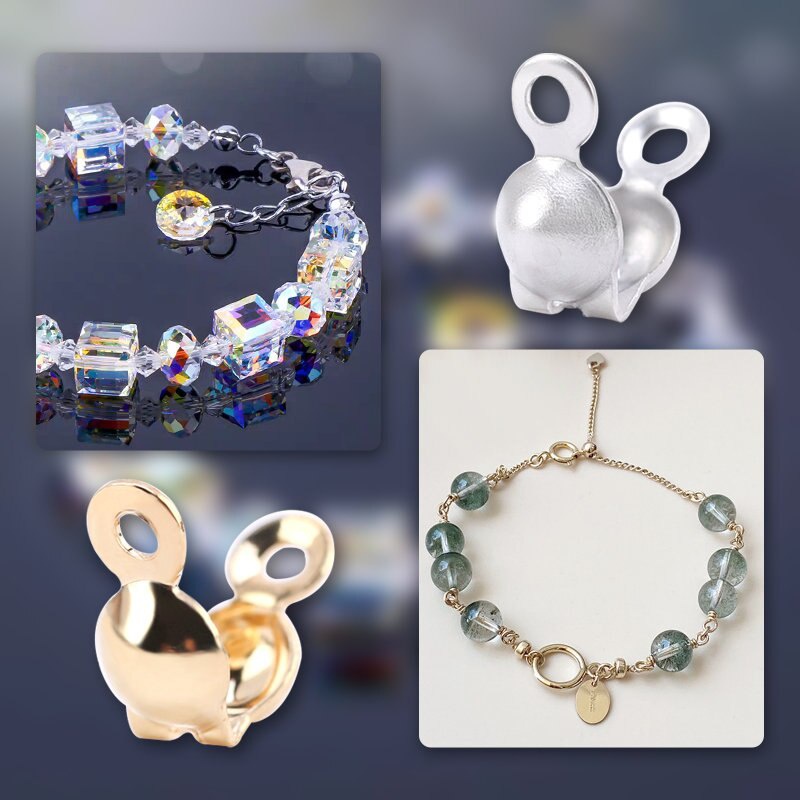 Hộp 100 Nút Kim Loại Hình Vỏ Sò Bằng Thép Không Gỉ Dùng Để Làm Đồ Trang Sức