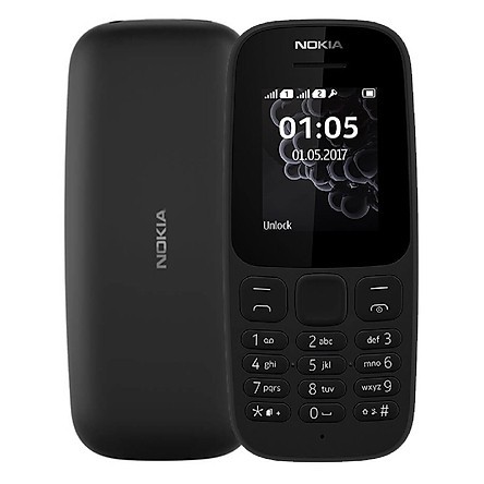 Điện thoại Nokia 105 Dual SIM (2 sim) và 1 sim - Hàng Chính hãng máy cũ đã bao gồm bin + sạc