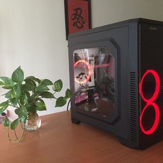 Vỏ máy vi tính gamemax g561 - mầu đen - 3fan red
