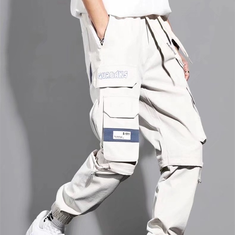 Quần Kaki Ống Rộng Nhiều Túi Phong Cách Hàn Quốc Thời Trang Cho Nam