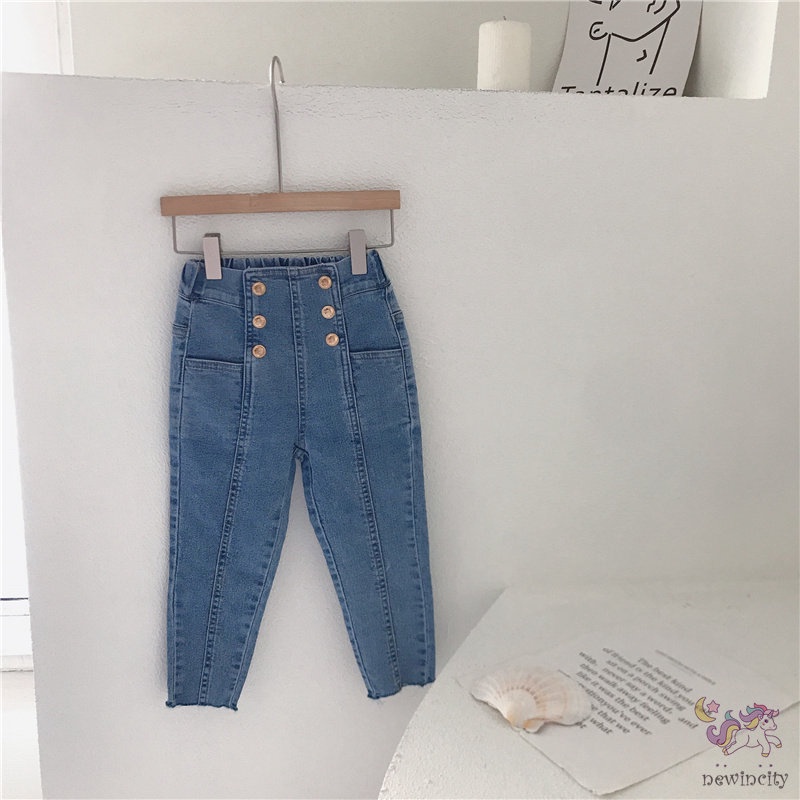 Quần jean dáng ôm phong cách Hàn Quốc dành cho bé gái