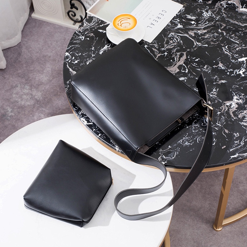 Túi Đeo Vai Màu Sắc Trơn Có Sức Chứa Lớn Dành Cho Nữ