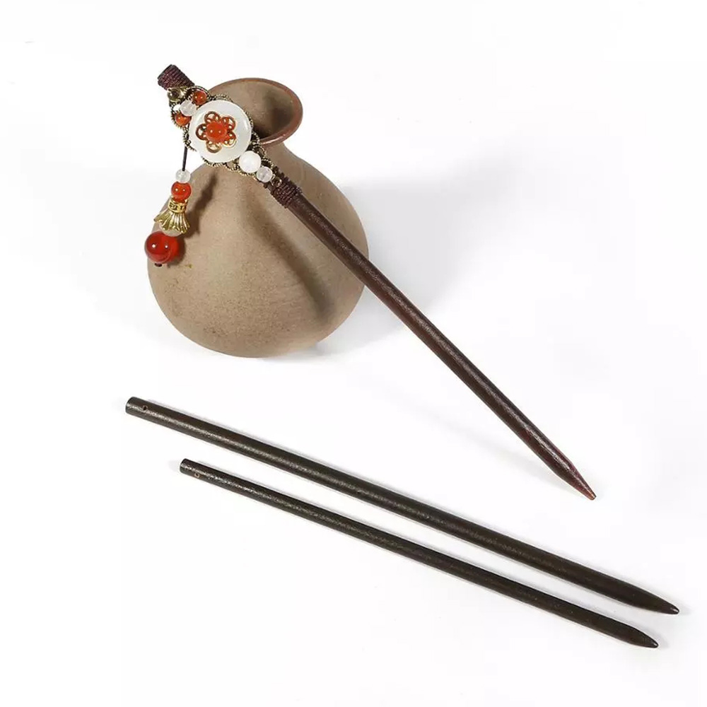 Set 5 Trâm Cài Tóc Bằng Gỗ Phong Cách Trung Hoa 18 / 15cm