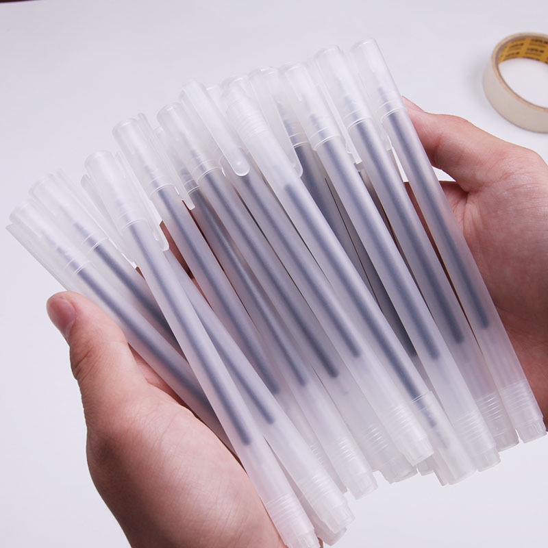 Bút Mực Gel Màu Đen Nhám Trong Suốt Ngòi 0.5mm Viết Chữ Ký Mặt Nhám Kiểu Vỏ Trong Suốt