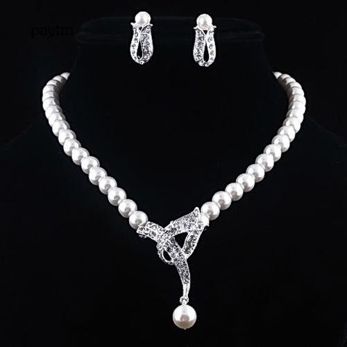 Set vòng cổ choker và nhẫn đính ngọc trai thời trang dành cho nữ