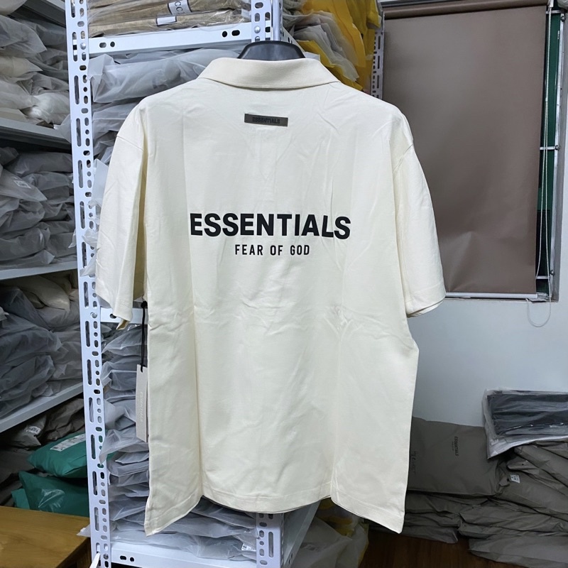 Áo polo Fear Of God FOG Essentials SS21 chất liệu vải cotton cao cấp, Áo phông cổ bẻ nam FOG ESSENTIALS in chữ silicon