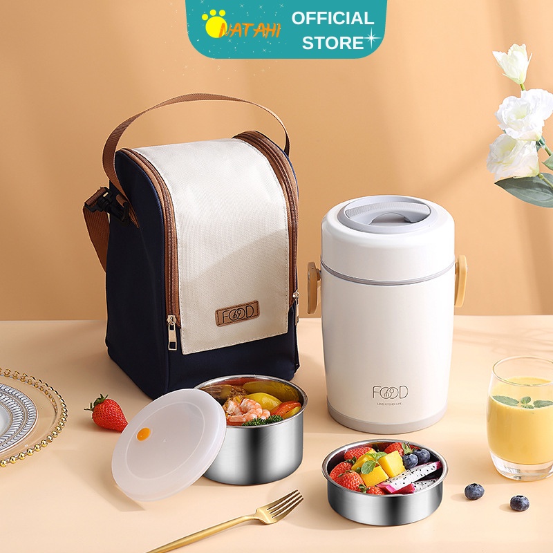 Hộp đựng cơm giữ nhiệt văn phòng NATAHI HQ001 Inox 304 cao cấp, sang trọng, làm quà tặng