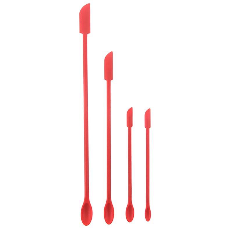 Set 4 Muỗng Silicone Mini Hai Đầu Dùng Trộn Kem / Nấu Ăn Tiện Dụng