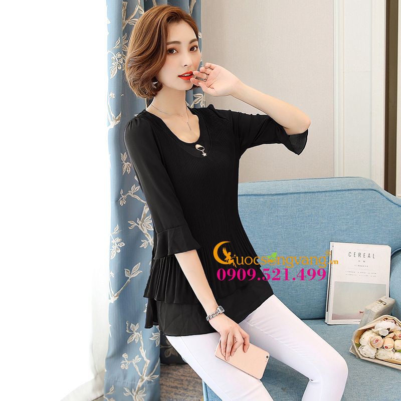 Áo sơ mi nữ tay loe áo kiểu big size GLA120 Cuocsongvang