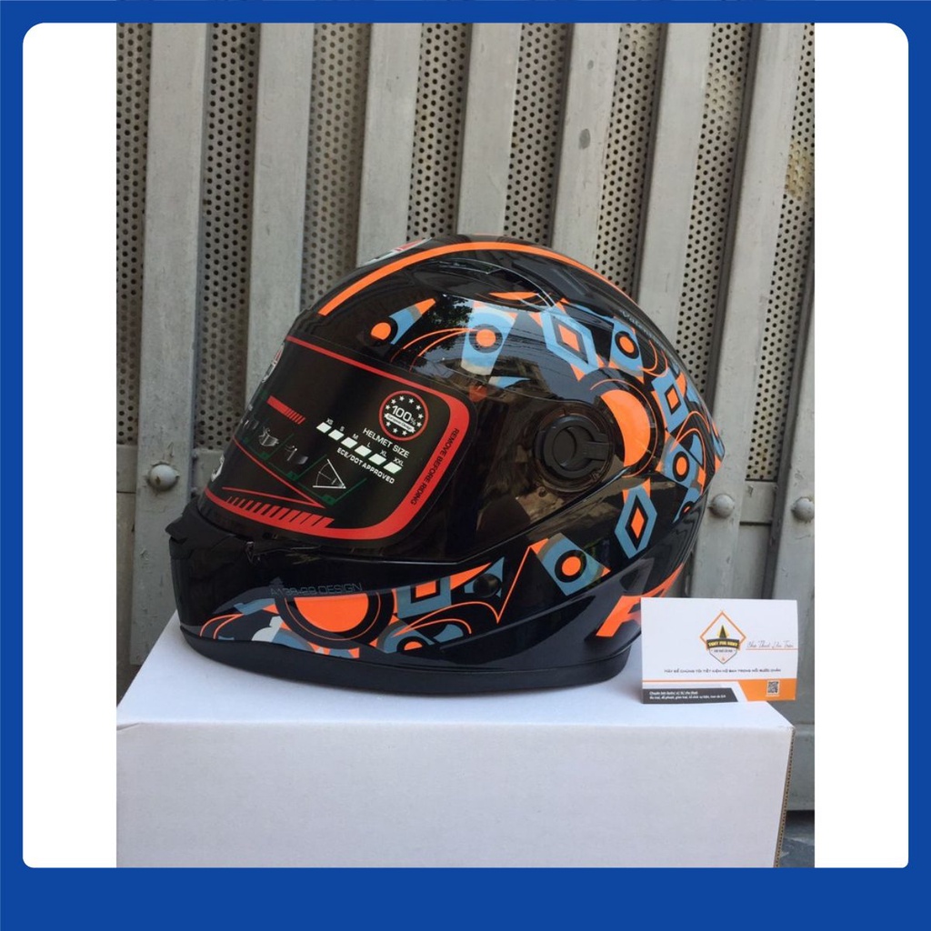 Freeship bảo hành 24 tháng mũ bảo hiểm fullface AGU tem Valentino Rossi Cam năng động cao cấp