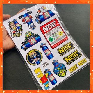 [XẢ RẺ]  TEM LOGO ĐỔ KEO NỔI DÁN XE NOS CAO CẤP (SIÊU NOS)