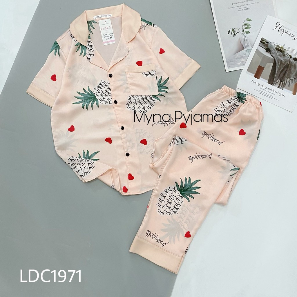 Bộ Mặc Nhà, Pijama Lụa Cao Cấp Áo Cộc Quần Dài, hàng có size, quần có túi | BigBuy360 - bigbuy360.vn