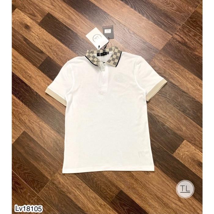 Áo Polo LV Cổ Caro, Tay Viền Trắng Cho Nam - Áo Polo LV Nam Siêu Đẹp