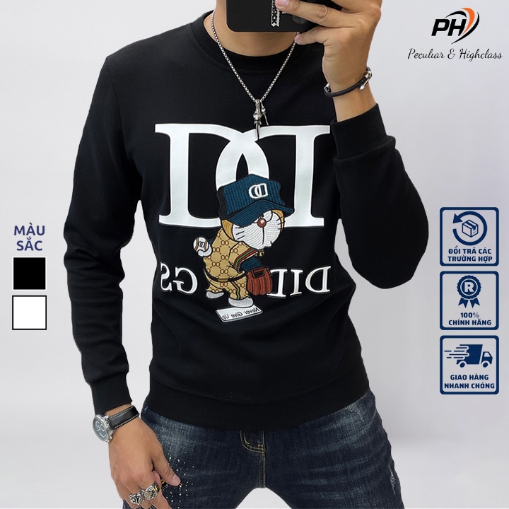 Áo SWEATER nam cổ tròn cao cấp lịch lãm in ngực M43-PHSHOP204