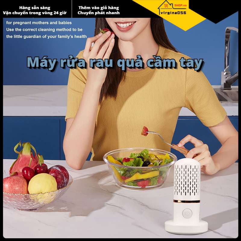 Có thể bán buôn Máy rửa rau củ quả đa chức năng Sạc USB không dây tự động lọc trái cây cho nhà bếp Hàng giao ngayVirgina056