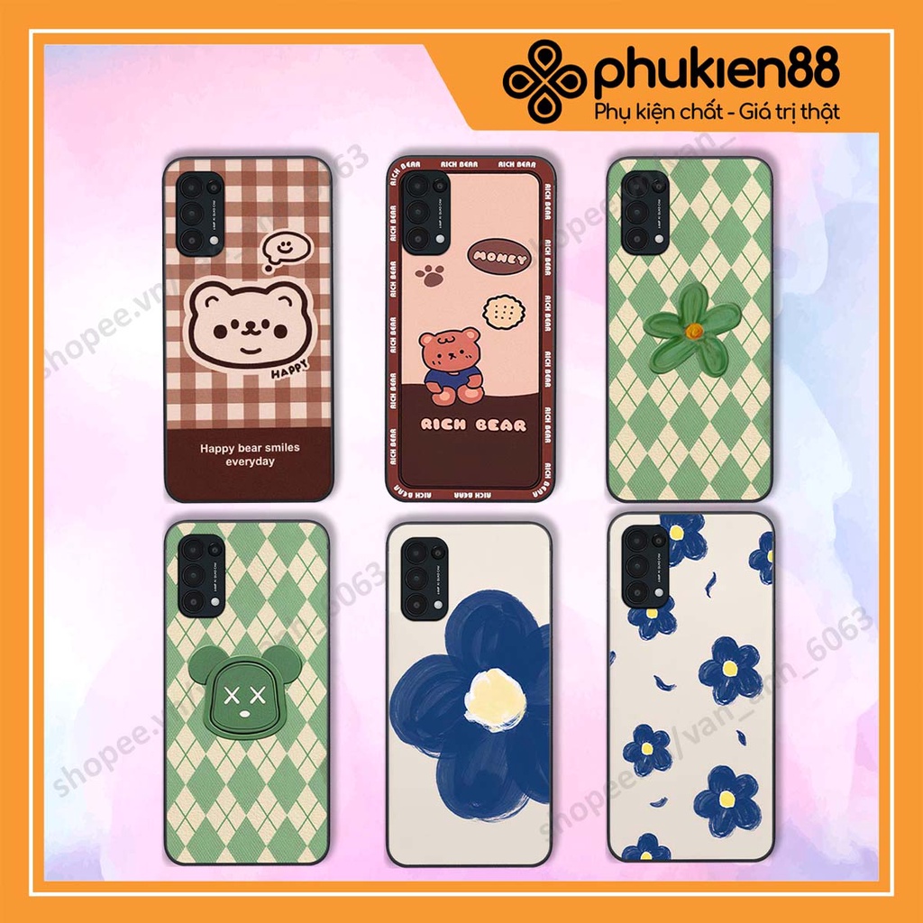 Ốp lưng Oppo Reno5 4G / Reno5 5G / Reno 5 in hình hoa, gấu rich bear nghệ thuật, thời trang