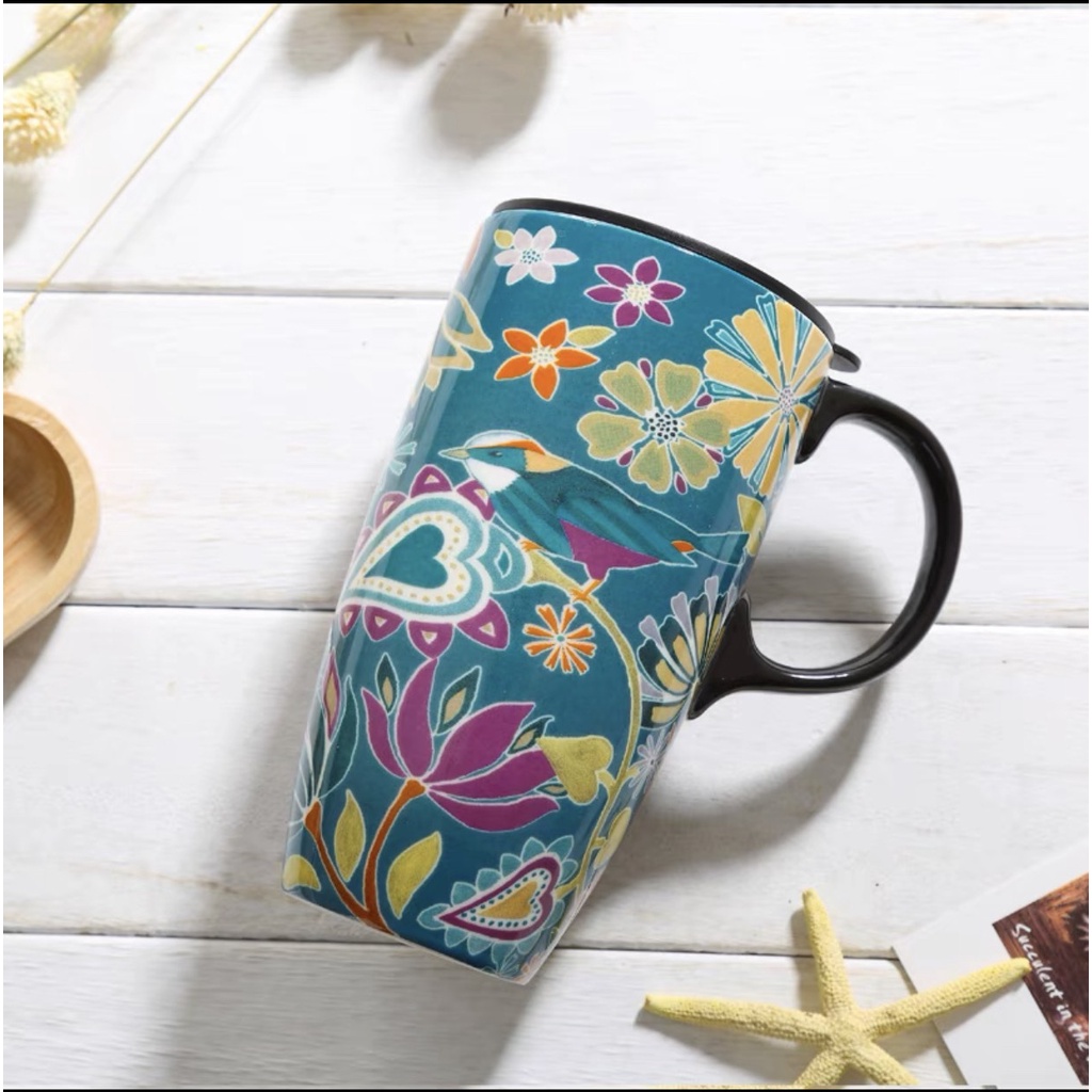 Cốc sứ,ly sứ 500ml họa tiết xinh xắn-Decor-Qùa tặng bạn bè và người thân