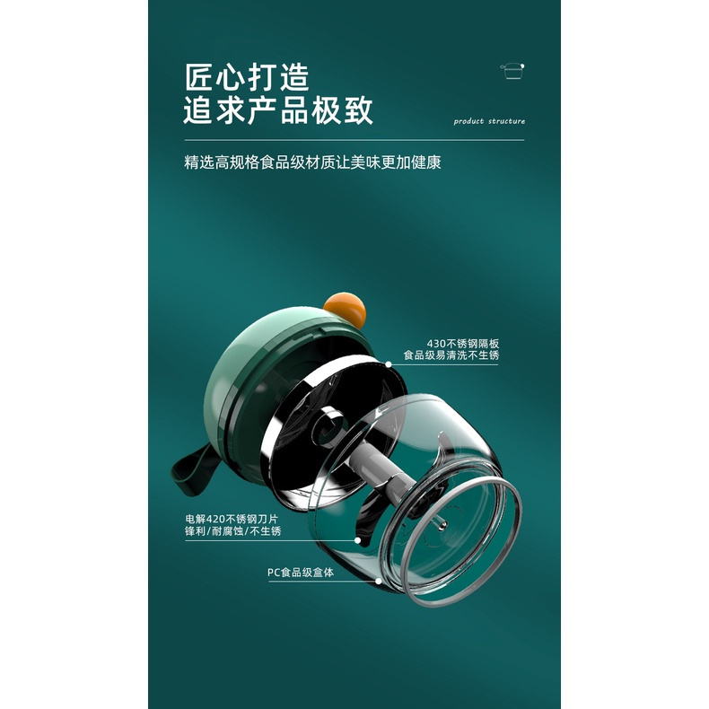 Kitchen hand-held garlic grinder Multi-function magnetic vegetable meat grinder