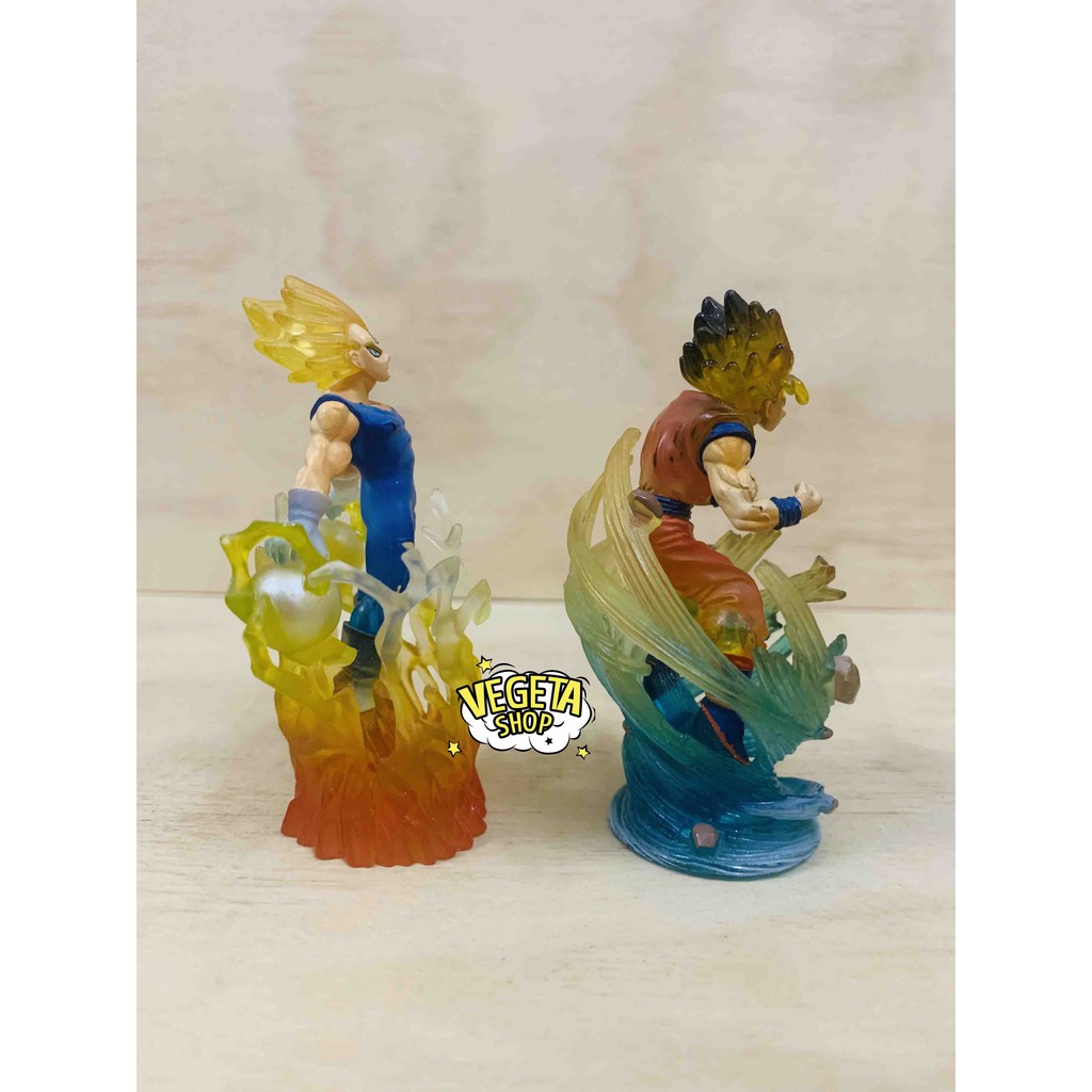 Mô hình Dragon Ball - Mô hình Majin Vegeta SSJ &amp; Songoku Goku SSJ - Chính hãng Bandai - Cao 8cm