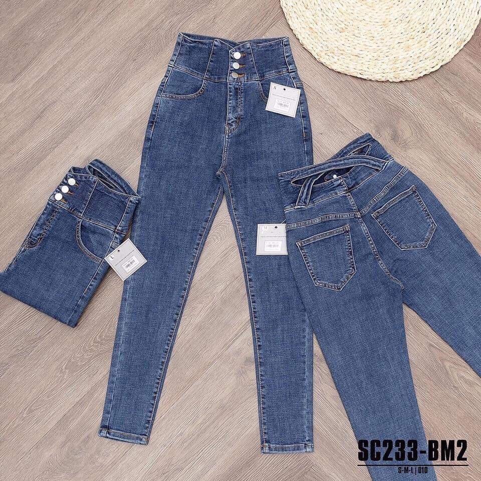 Quần jean nữ lưng cao chất vải co giãn cao cấp,MS06 (bin-shop86)