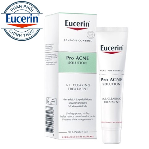 Eucerin Kem Giúp Giảm Mụn, Nhờn Sau 1 Tuần Eucerin Pro ACNE Solution AI Clearing Treatment 40ml