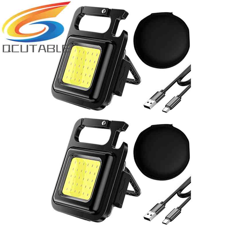 Đèn Pin Mini 6W COB 400lm Chống Thấm Nước Kèm Móc Khóa Tiện Dụng