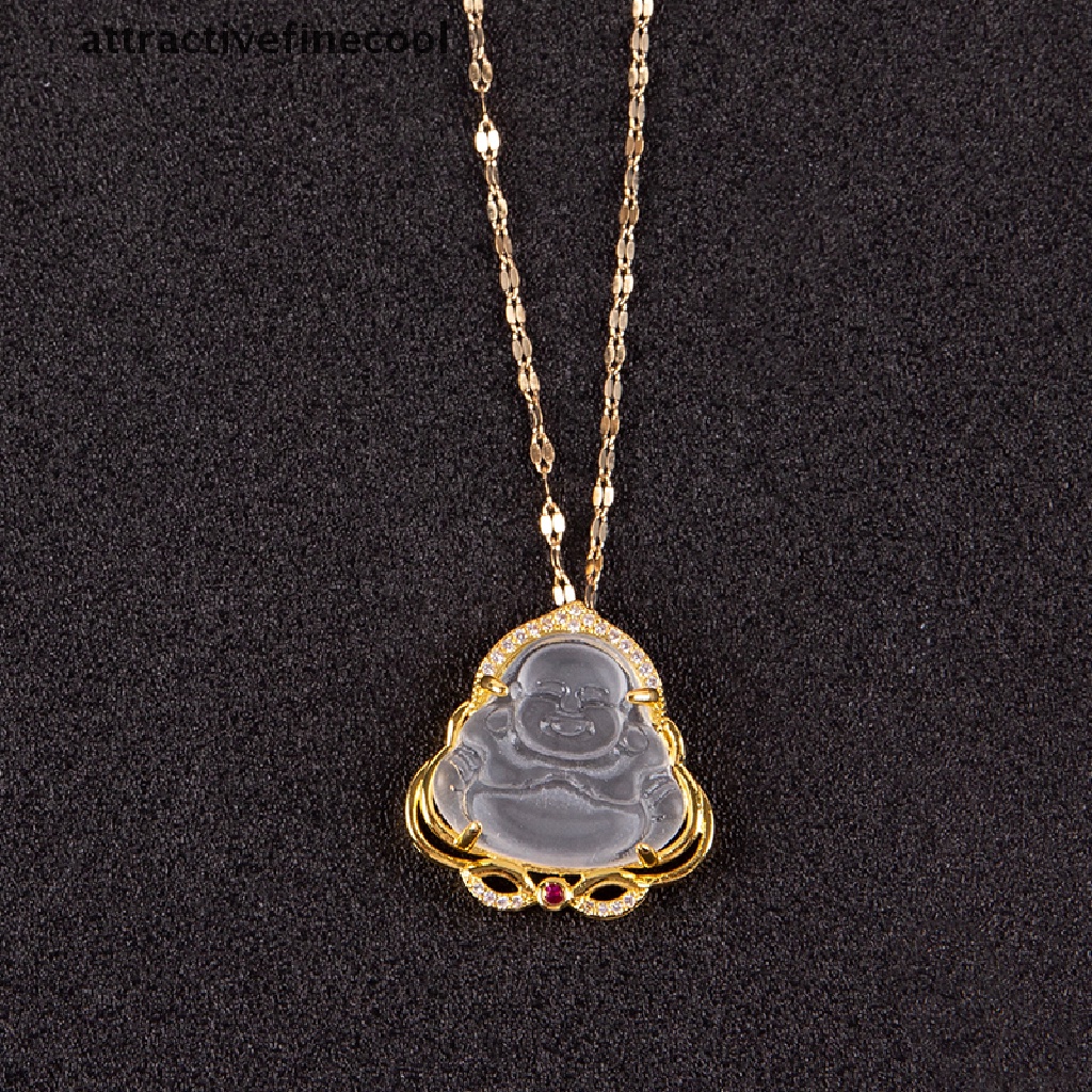 Vòng cổ Mặt Phật Bằng Thép Titan Đính Đá Zircon